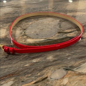 J. Crew thin red patent leather belt